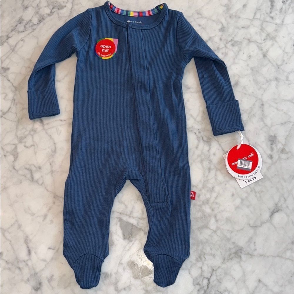 NWT MAGNETIC ME RIBBED BLUE FOOTIE